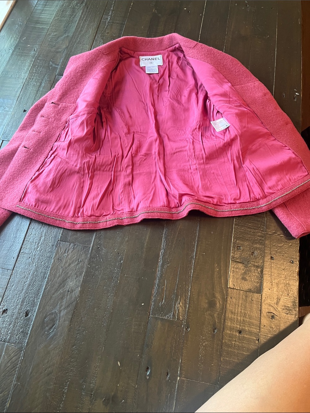 CHANEL Vintage Raspberry Pink Wool Blend Tailored Jacket Blazer - Picture 11 of 15